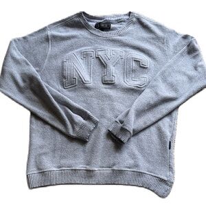 Dikotomy - Co Gray V Neck Sweatshirt NYC New York City Size Large
